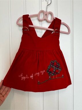 Apple Themed Vintage Corduroy Dress
